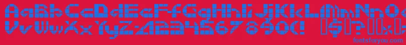 Litebrite Font – Blue Fonts on Red Background
