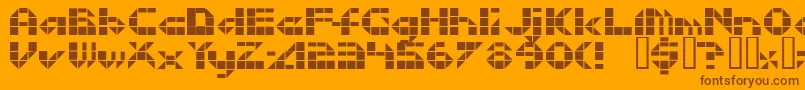 Litebrite Font – Brown Fonts on Orange Background