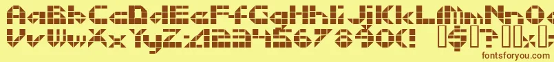 Litebrite-fontti – ruskeat fontit keltaisella taustalla