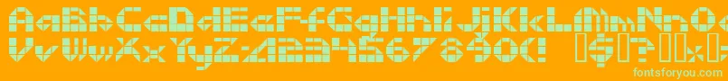 Litebrite-Schriftart – Grüne Schriften auf orangefarbenem Hintergrund