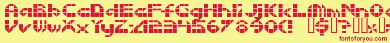 Litebrite Font – Red Fonts on Yellow Background