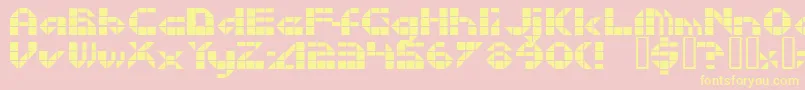 Litebrite-Schriftart – Gelbe Schriften auf rosa Hintergrund