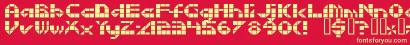 フォントLitebrite – 黄色の文字、赤い背景