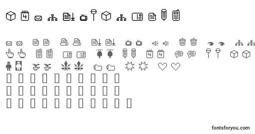 Schriftart SpaiderSimbol – Alphabet, Zahlen, spezielle Symbole