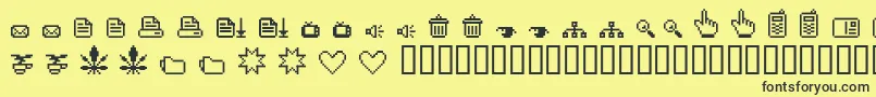 SpaiderSimbol Font – Black Fonts on Yellow Background