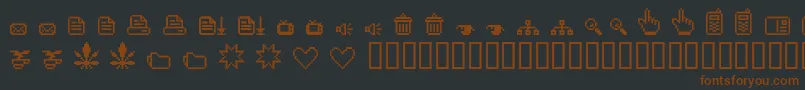 SpaiderSimbol-fontti – ruskeat fontit mustalla taustalla