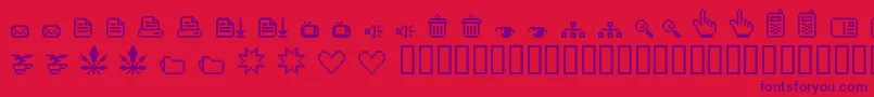 SpaiderSimbol Font – Purple Fonts on Red Background