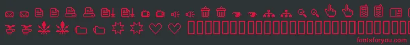 SpaiderSimbol Font – Red Fonts on Black Background