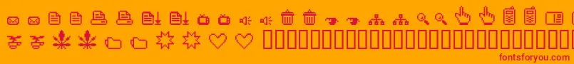 SpaiderSimbol Font – Red Fonts on Orange Background