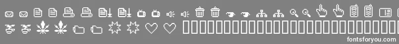 フォントSpaiderSimbol – 灰色の背景に白い文字