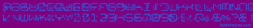 NolicenseR2014Eroded Font – Blue Fonts on Purple Background