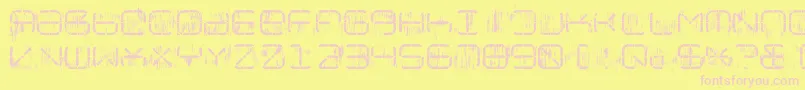 NolicenseR2014Eroded Font – Pink Fonts on Yellow Background