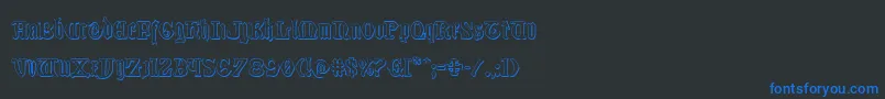 Westdelphia3D Font – Blue Fonts on Black Background