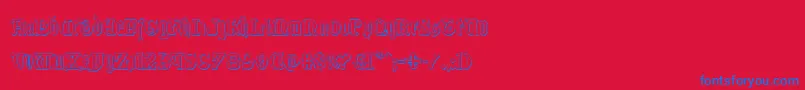フォントWestdelphia3D – 赤い背景に青い文字