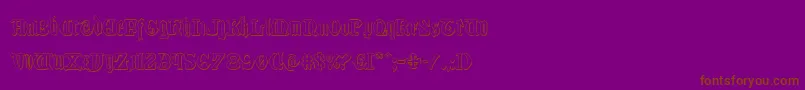 Westdelphia3D-fontti – ruskeat fontit violetilla taustalla