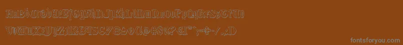 Westdelphia3D-Schriftart – Graue Schriften auf braunem Hintergrund