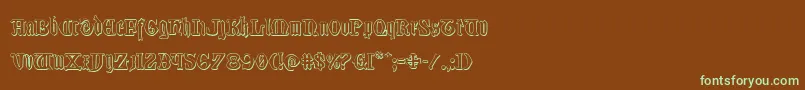 Westdelphia3D Font – Green Fonts on Brown Background