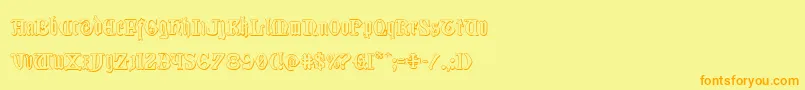 Westdelphia3D Font – Orange Fonts on Yellow Background