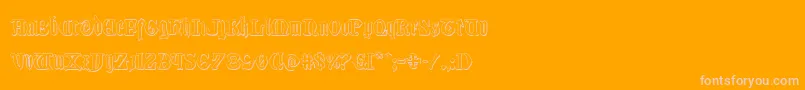 Westdelphia3D-Schriftart – Rosa Schriften auf orangefarbenem Hintergrund