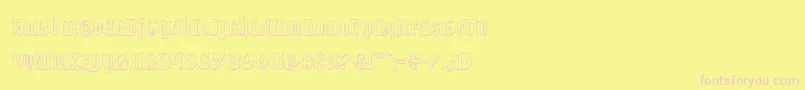 Westdelphia3D-fontti – vaaleanpunaiset fontit keltaisella taustalla