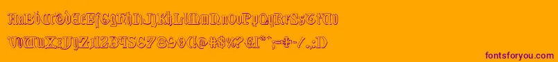 Westdelphia3D Font – Purple Fonts on Orange Background