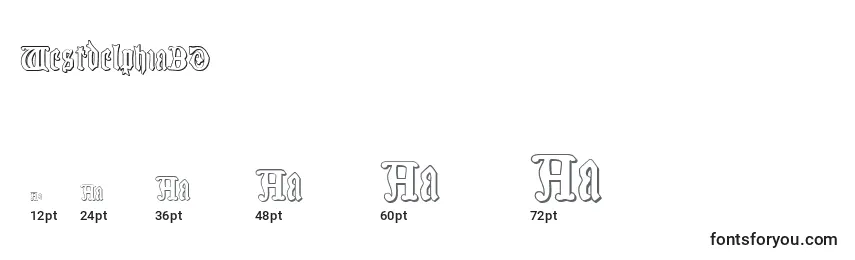 Westdelphia3D Font Sizes