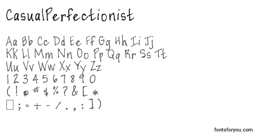 Шрифт CasualPerfectionist – алфавит, цифры, специальные символы