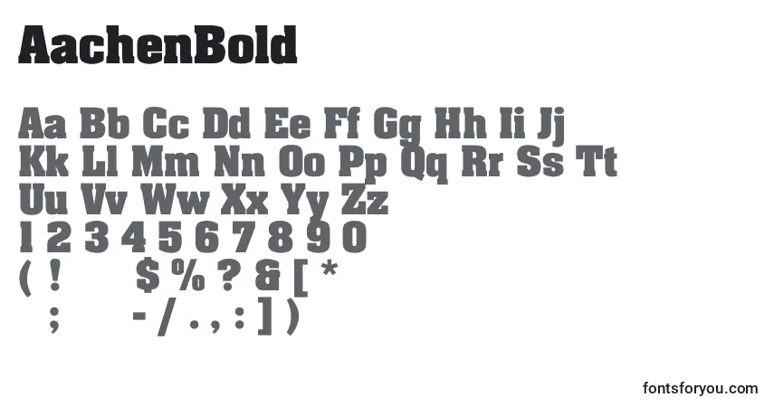 Шрифт AachenBold – алфавит, цифры, специальные символы
