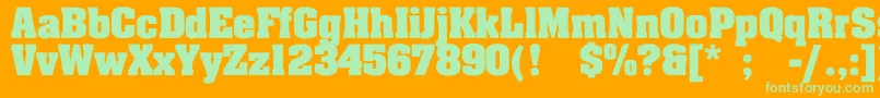 AachenBold Font – Green Fonts on Orange Background