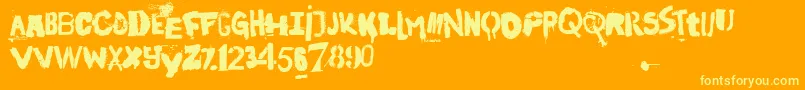 InTheStreetsOfEurope-Schriftart – Gelbe Schriften auf orangefarbenem Hintergrund