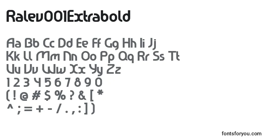 Schriftart Ralev001Extrabold – Alphabet, Zahlen, spezielle Symbole