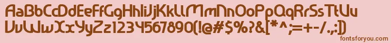 Ralev001Extrabold Font – Brown Fonts on Pink Background