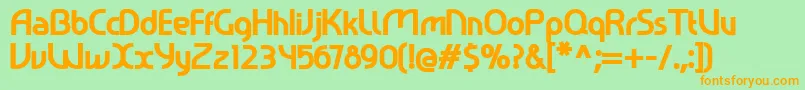 Ralev001Extrabold-Schriftart – Orangefarbene Schriften auf grünem Hintergrund