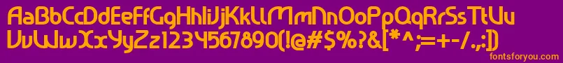 Ralev001Extrabold Font – Orange Fonts on Purple Background