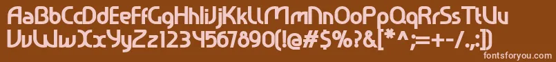 Ralev001Extrabold Font – Pink Fonts on Brown Background