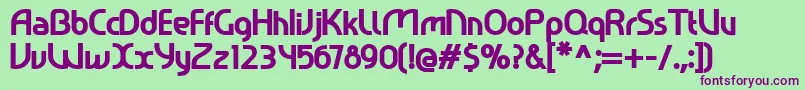 Ralev001Extrabold-Schriftart – Violette Schriften auf grünem Hintergrund