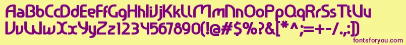 Ralev001Extrabold-Schriftart – Violette Schriften auf gelbem Hintergrund