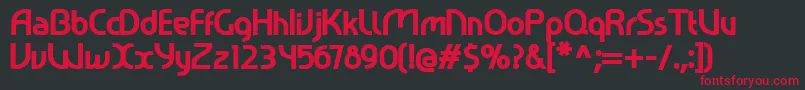 Ralev001Extrabold Font – Red Fonts on Black Background