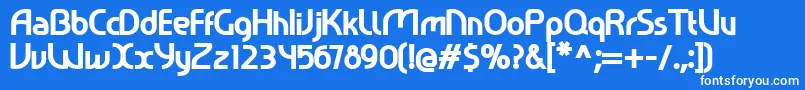 Шрифт Ralev001Extrabold – белые шрифты на синем фоне