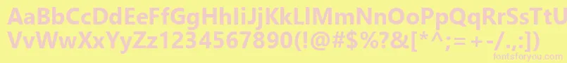 NirmalaUiРџРѕР»СѓР¶РёСЂРЅС‹Р№ Font – Pink Fonts on Yellow Background