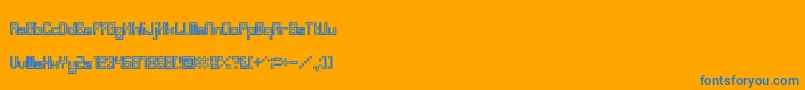 BevelFifteen Font – Blue Fonts on Orange Background