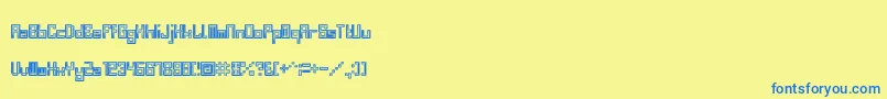 BevelFifteen Font – Blue Fonts on Yellow Background