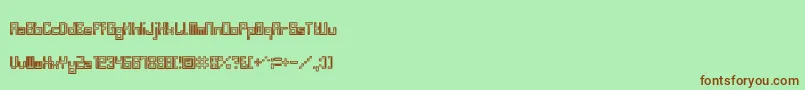 BevelFifteen Font – Brown Fonts on Green Background