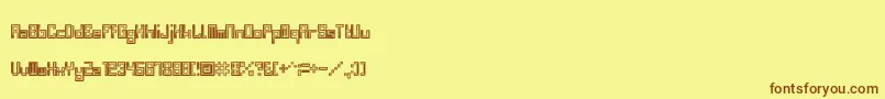Fonte BevelFifteen – fontes marrons em um fundo amarelo