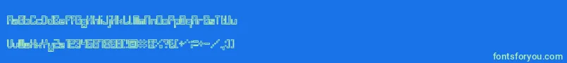 BevelFifteen Font – Green Fonts on Blue Background