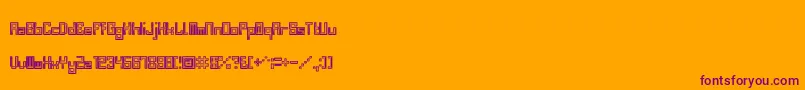 BevelFifteen Font – Purple Fonts on Orange Background