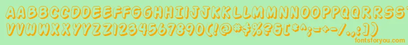 ActionManShaded Font – Orange Fonts on Green Background