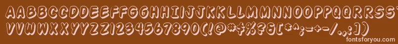 ActionManShaded Font – Pink Fonts on Brown Background
