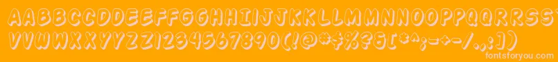 ActionManShaded Font – Pink Fonts on Orange Background