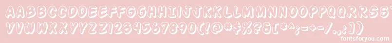 ActionManShaded Font – White Fonts on Pink Background